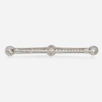 A diamond and white gold brooch