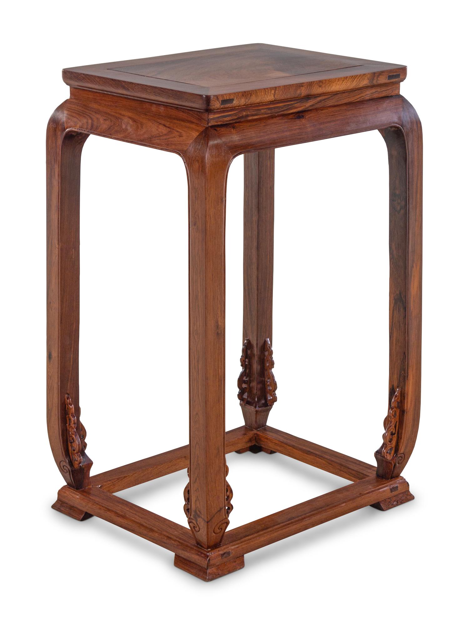 A Pair of Huanghuali Chair and Side Stand