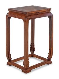A Pair of Huanghuali Chair and Side Stand