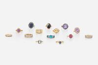 A Collection of Assorted Gold and Gemstone Rings