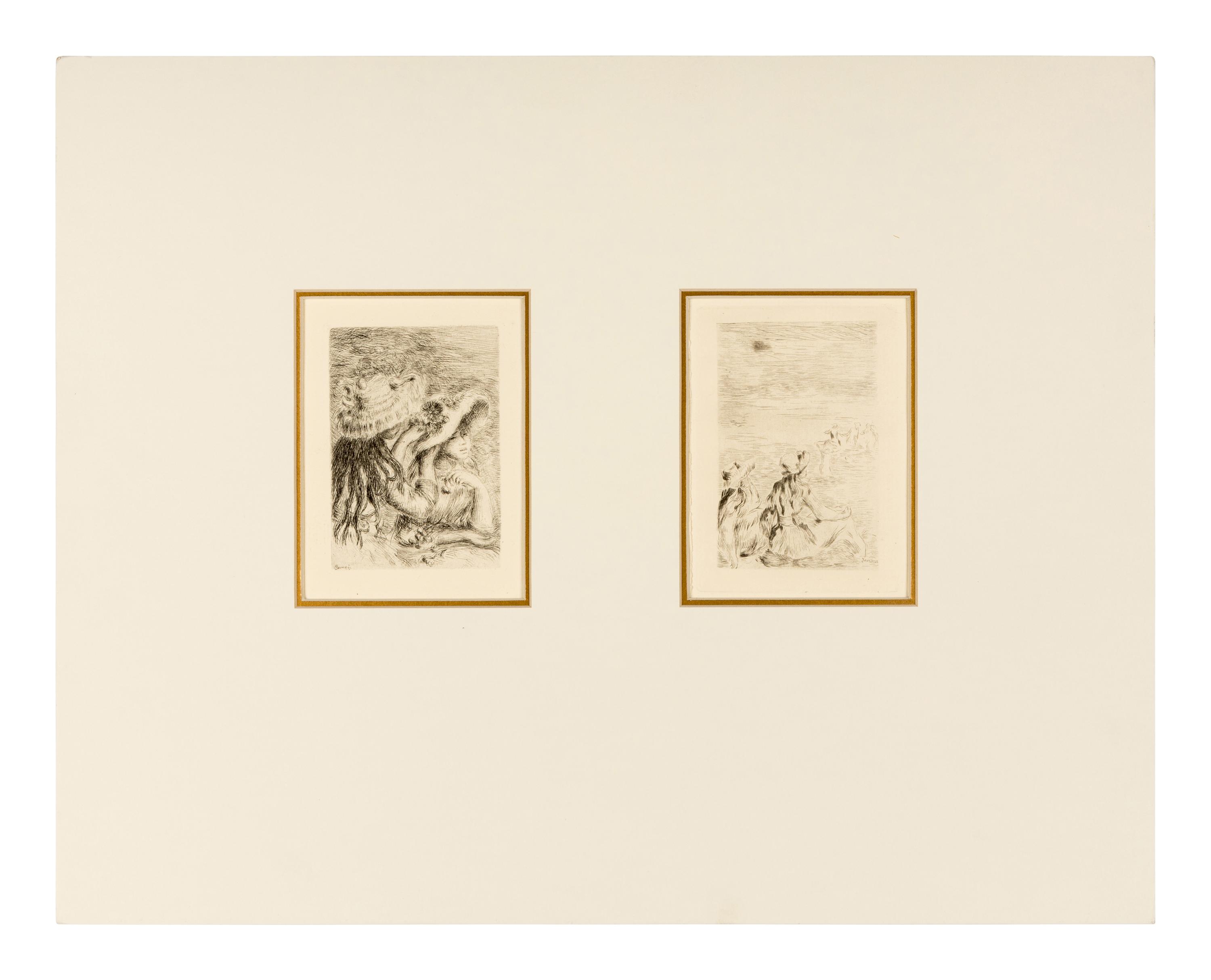 A Pair of Etchings ( Sur la Plage à Berneval, ca. 1892 and Le chapeau épinglé , ca. 1894)