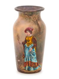 A French Miniature Enameled Copper Vase