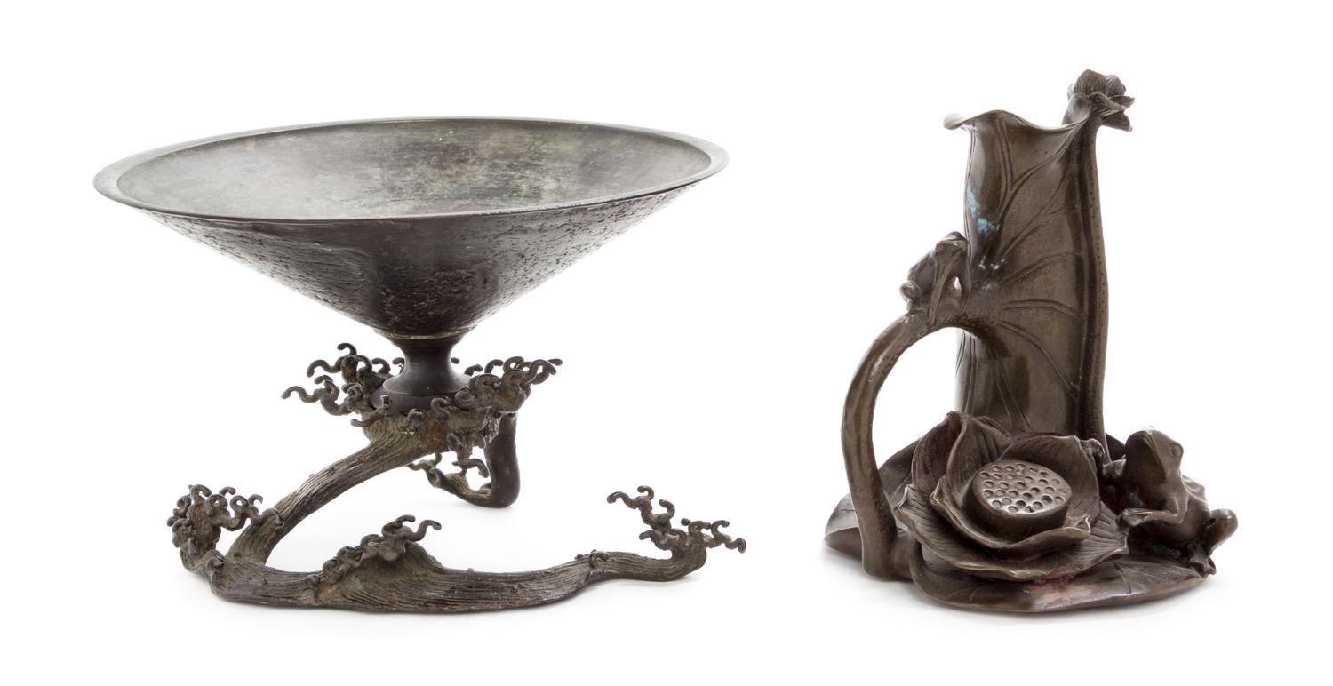 Two Bronze Stands Height of larger 6 1/2 inches. — 19TH CENTURY