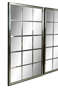 A Pair of Large Custom Patinated Mirror Panels