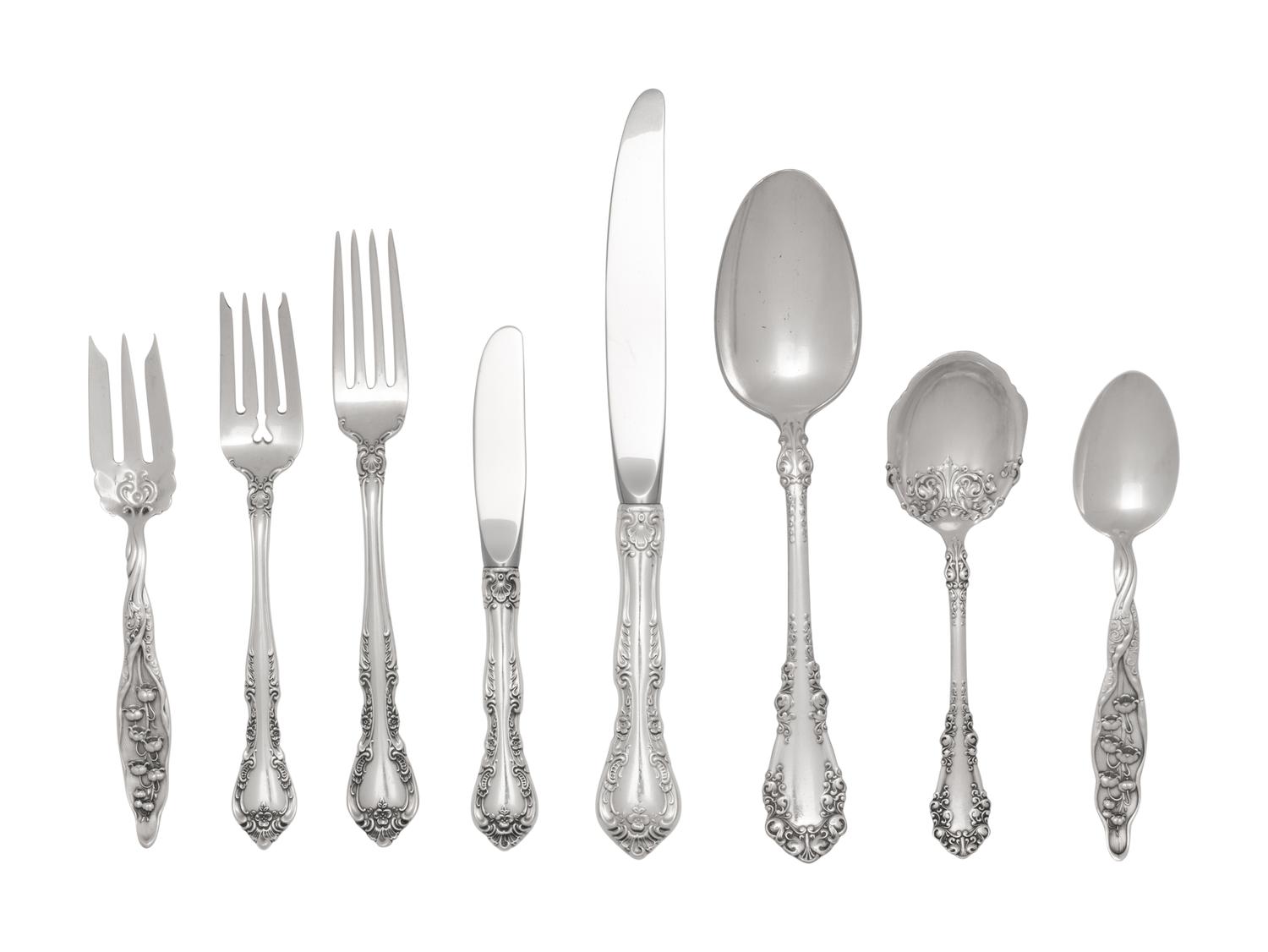 An American Silver Flatware Service