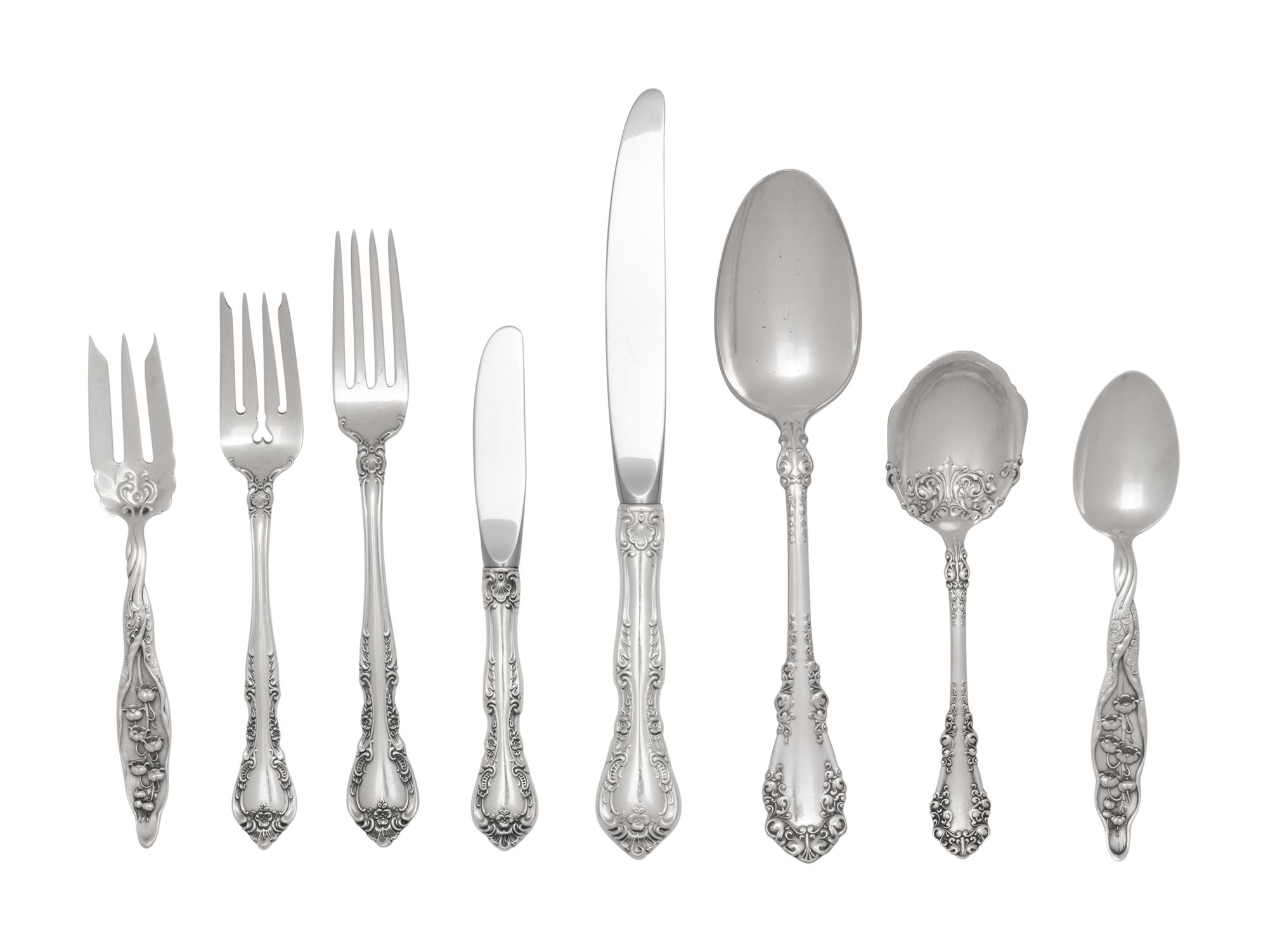 An American Silver Flatware Service