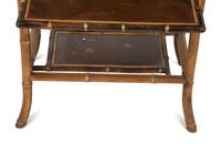 A Victorian Style Lacquer and Bamboo Side Table
