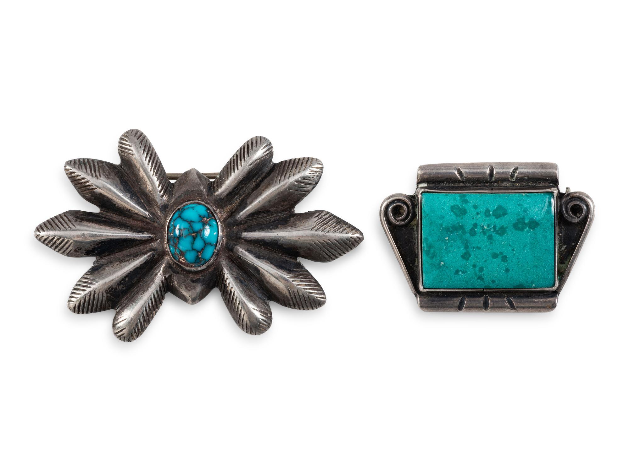 Navajo Silver and Turquoise Pins / Brooches
