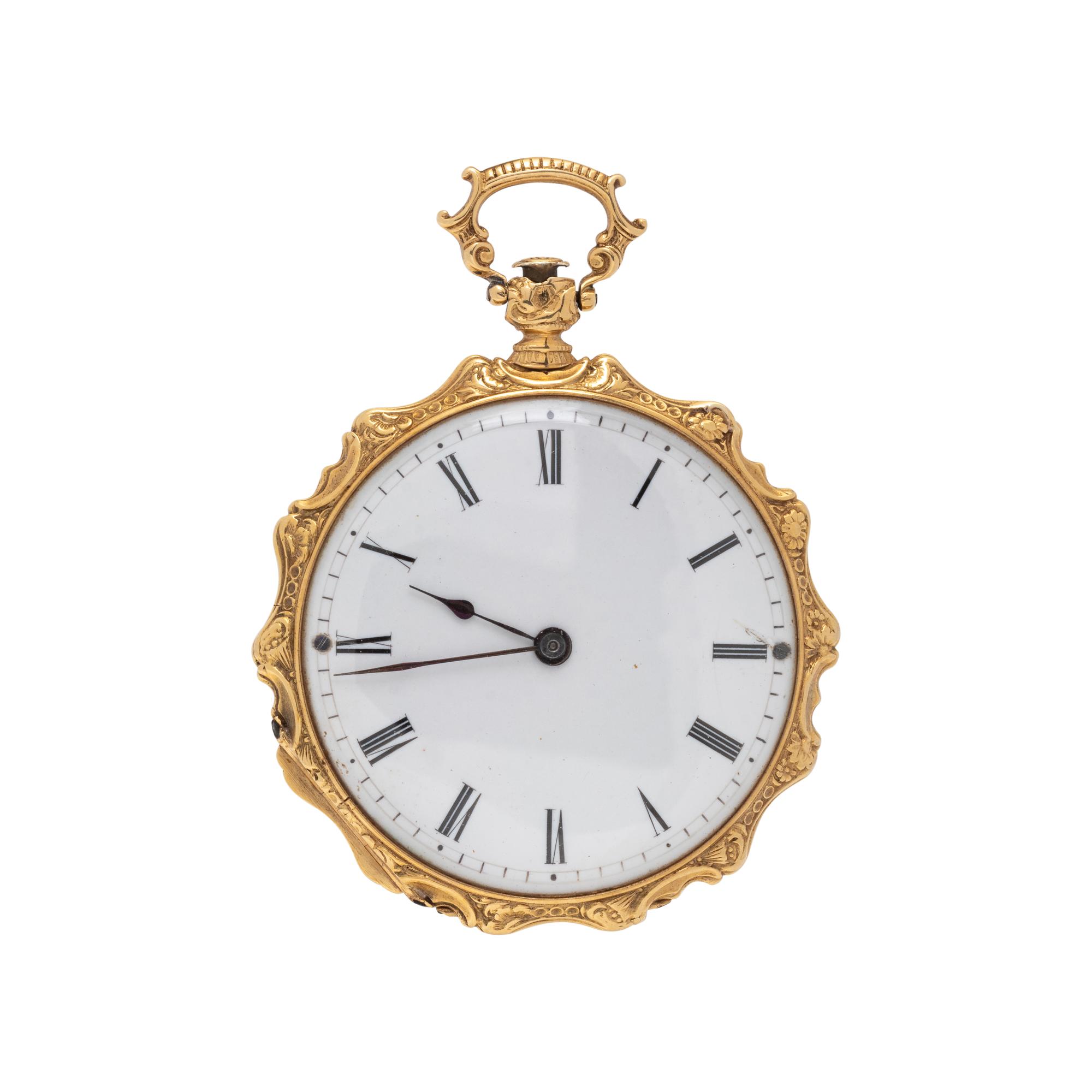 18K YELLOW GOLD OPEN FACE POCKET WATCH
