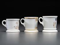 Three Delivery Porcelain Occupational Shaving Mugs