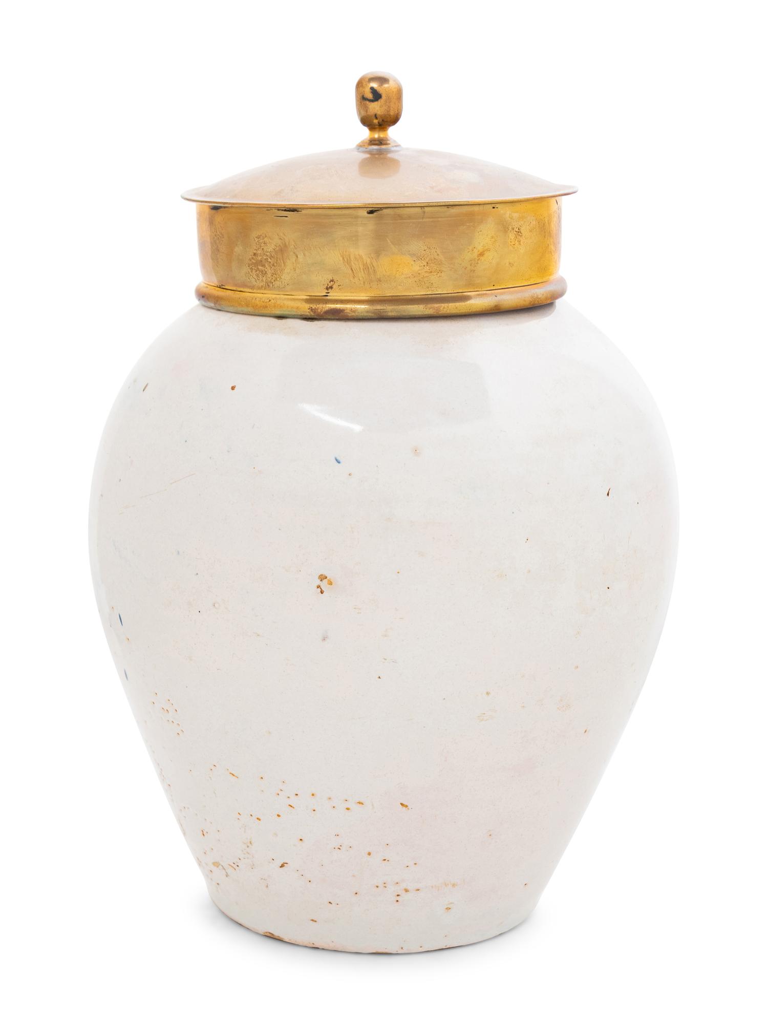 A Delft Blue and White Tobacco Jar