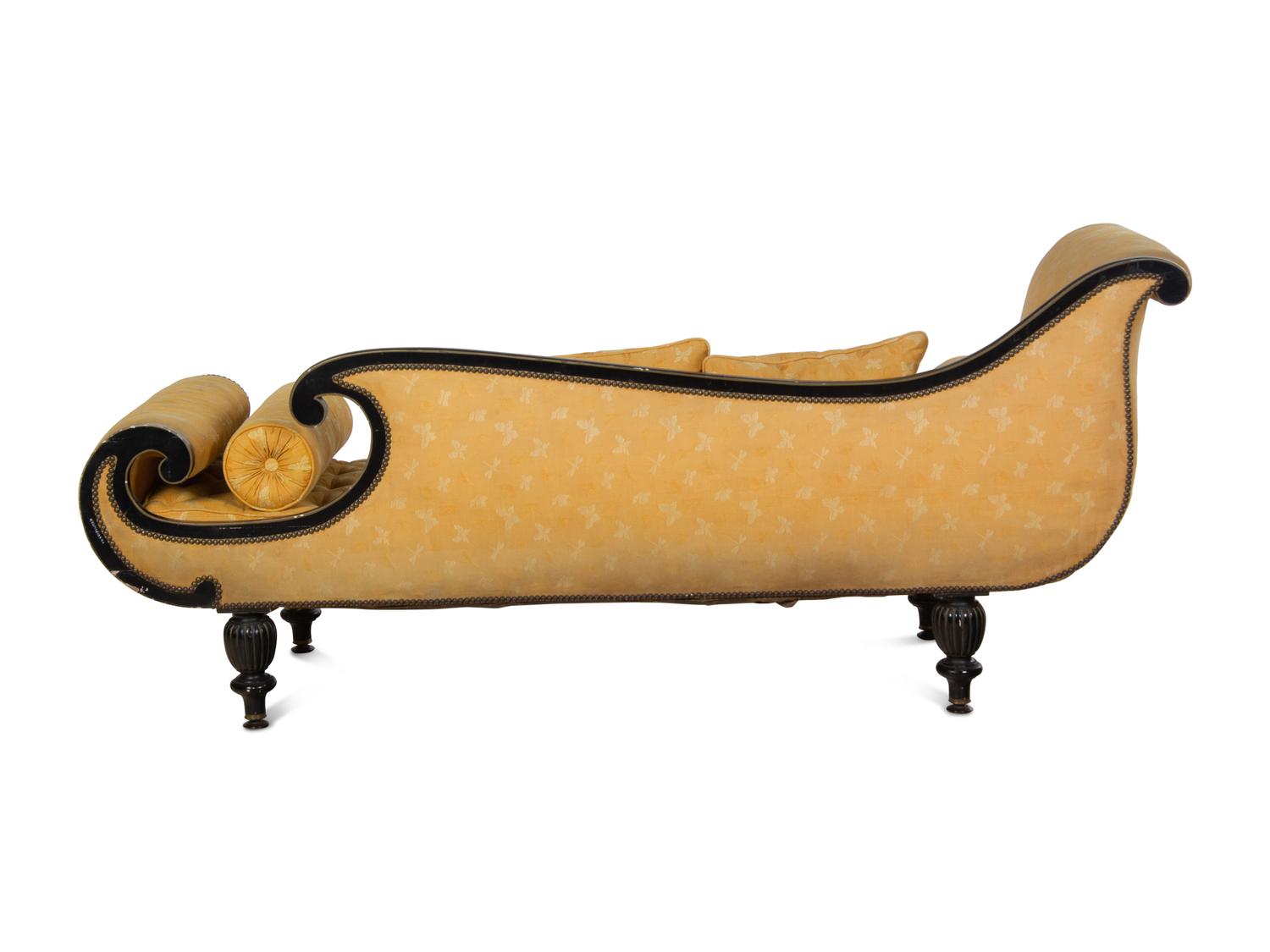 A Regency Style Ebonized Recamier