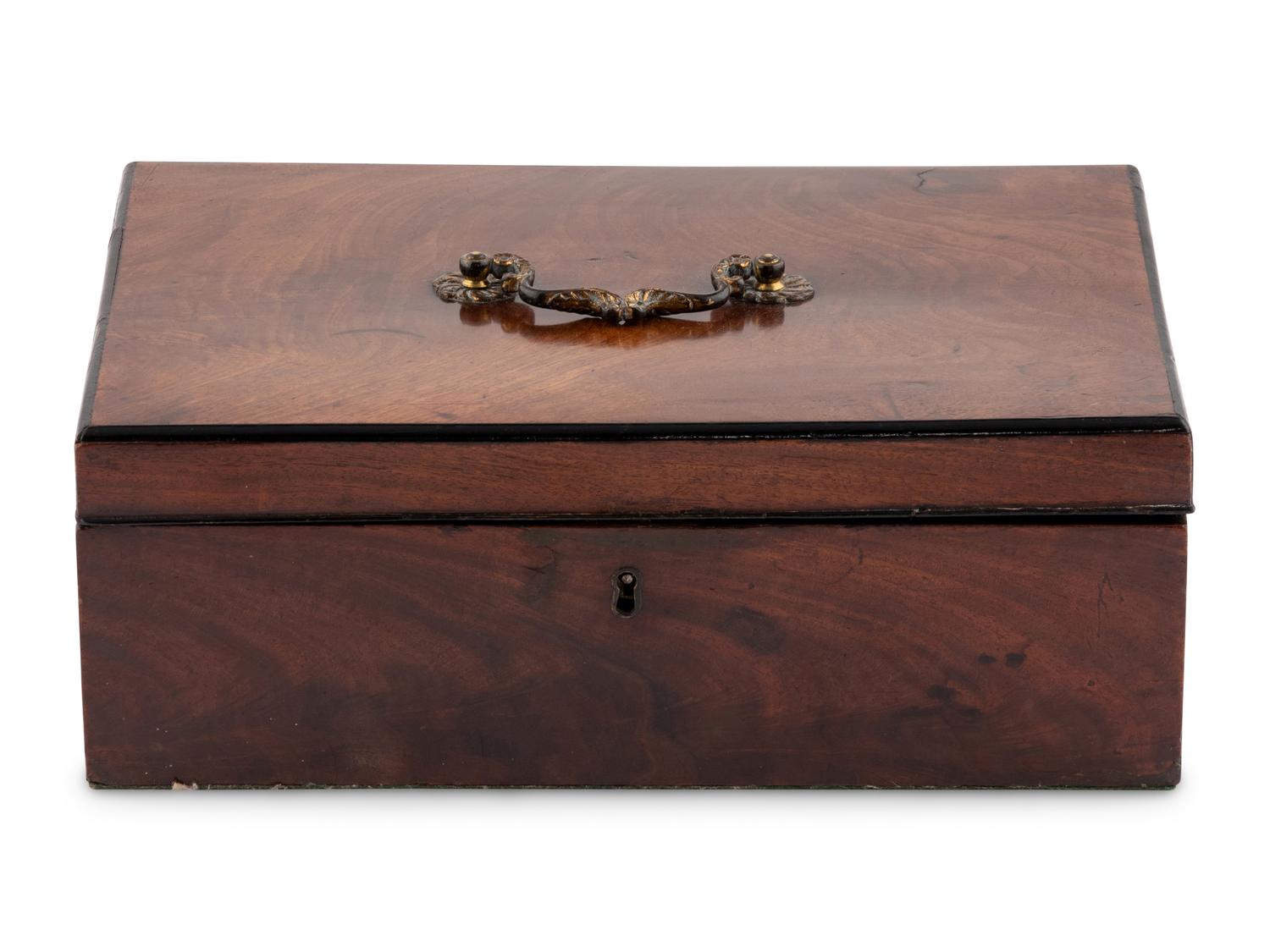 A George III Mahogany Campaign Stationary Box