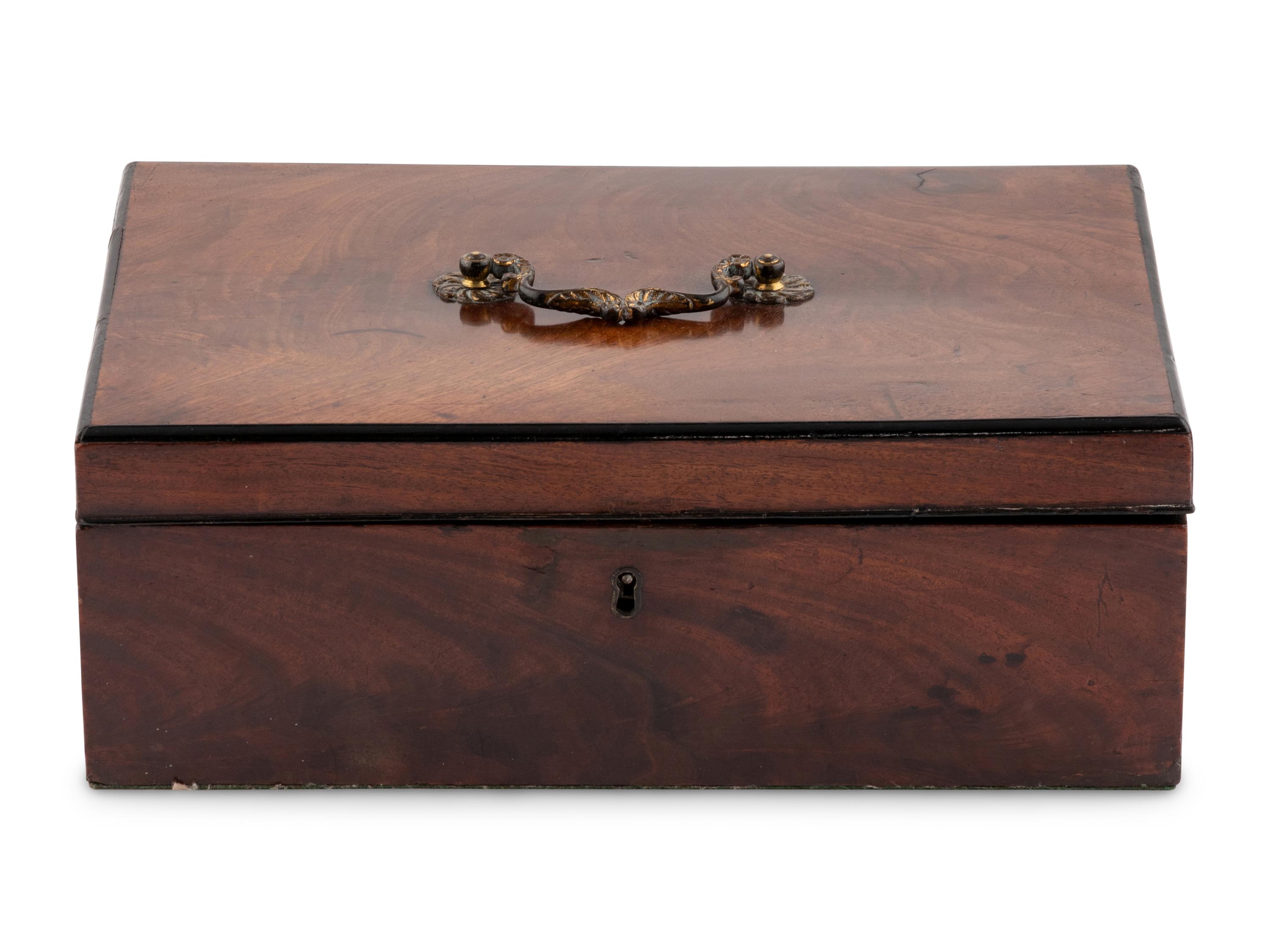 A George III Mahogany Campaign Stationary Box