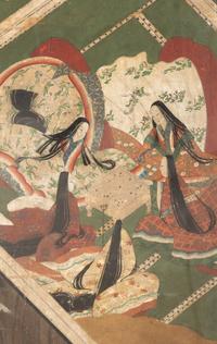 Two Japanese Painted Screens