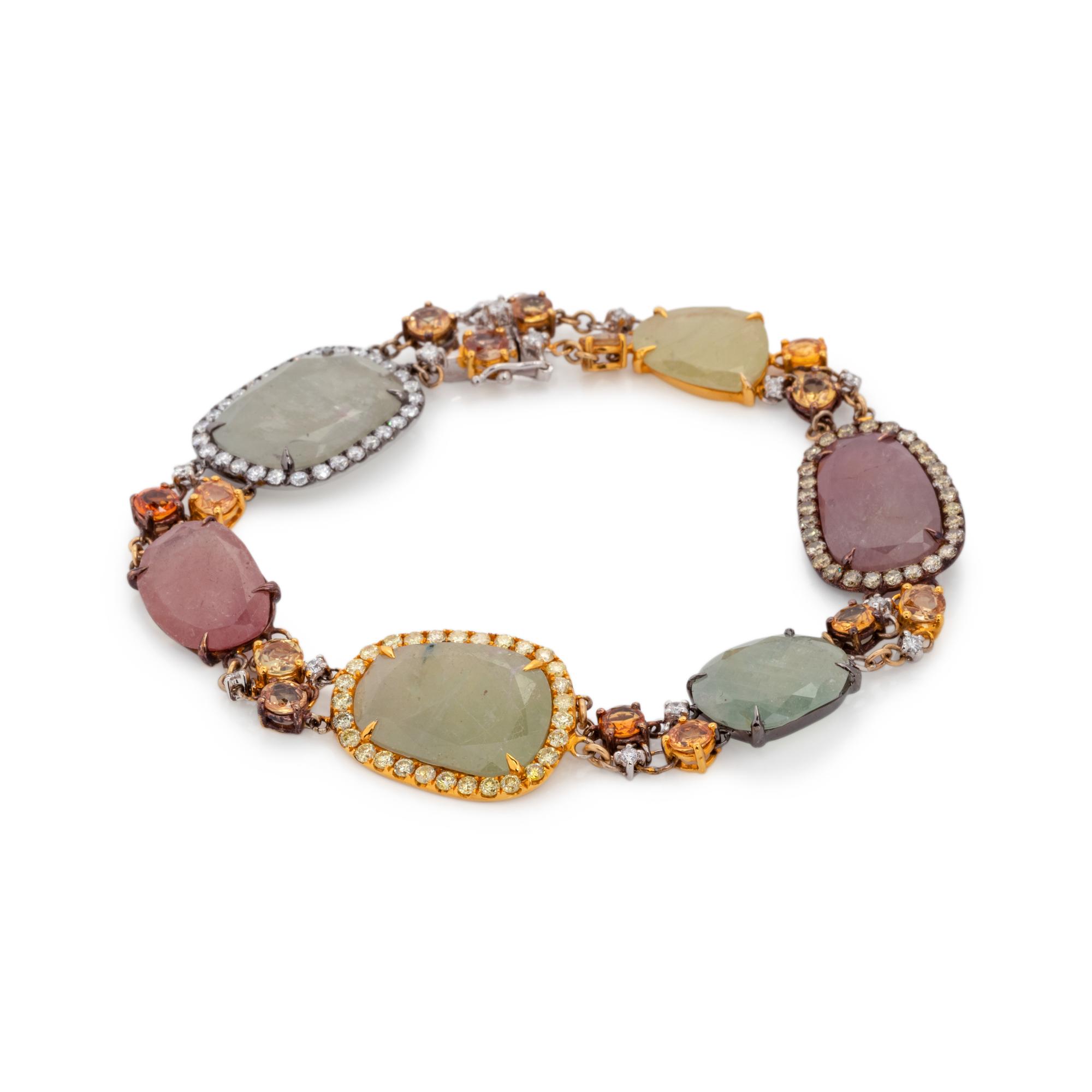GEMSTONE AND DIAMOND BRACELET