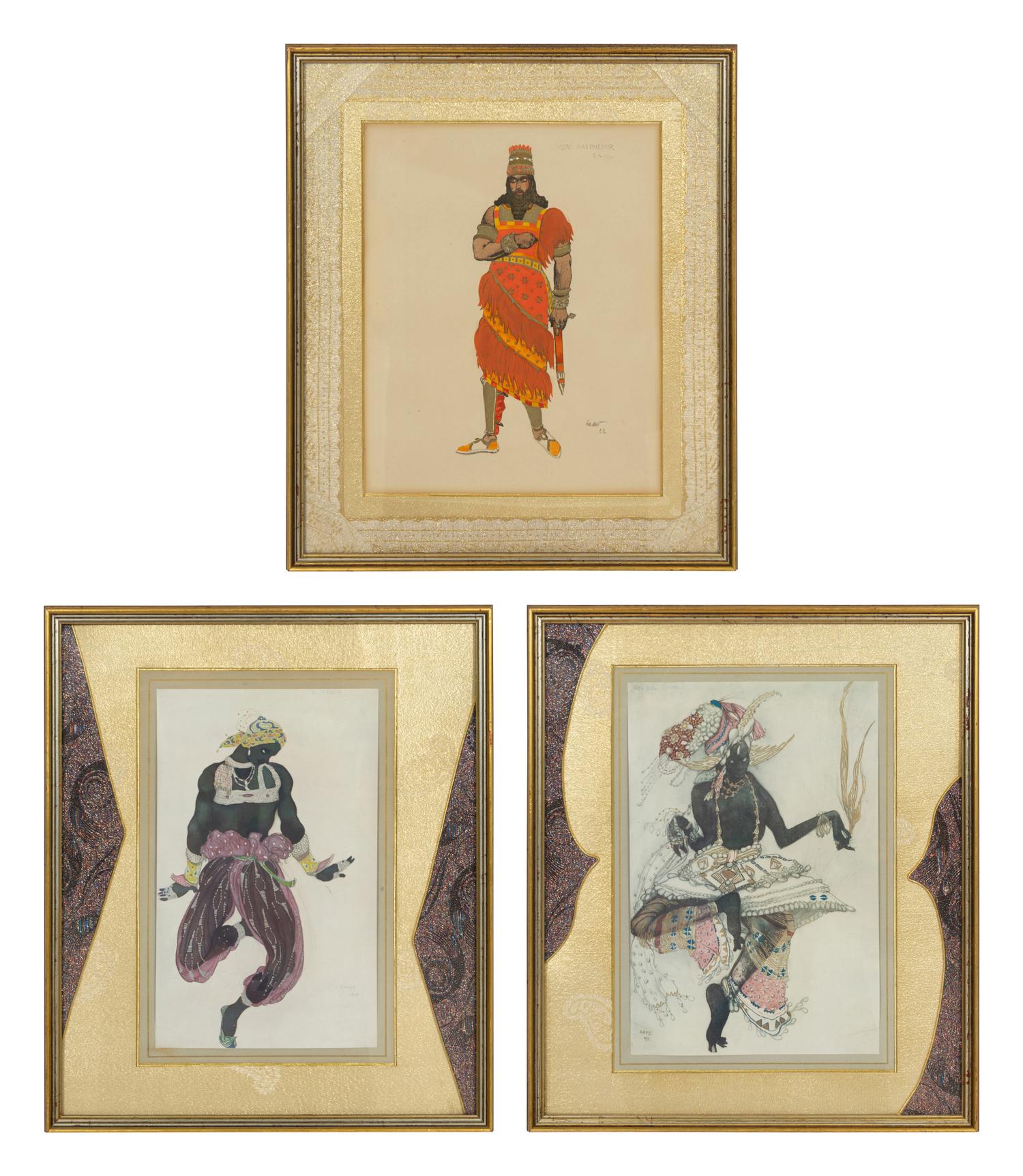Group of Three Costume Designs for the Ballet Russes