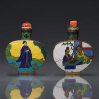 Two Similar Cloisonné Snuff Bottles, Circa 1850-1900 — 1850-1900年 掐絲琺瑯鼻煙壺兩件
