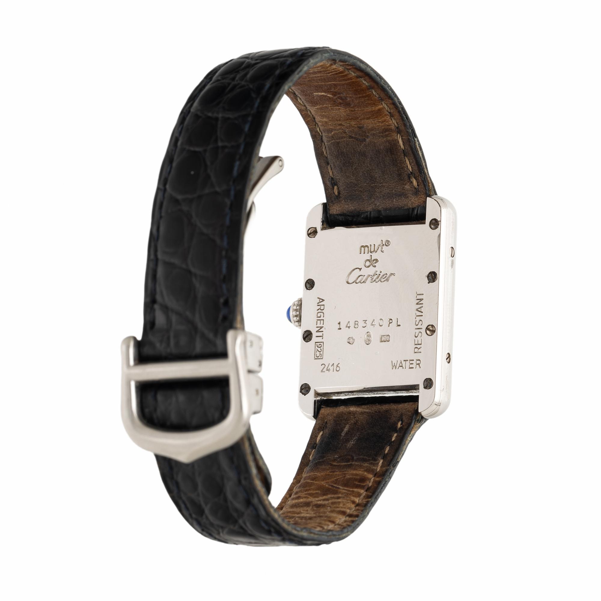 Cartier, 'Must de Cartier Tank', Ref. 2416, Sterling Silver Watch