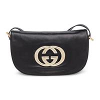 Gucci, Britt Flap Bag in Black Leather