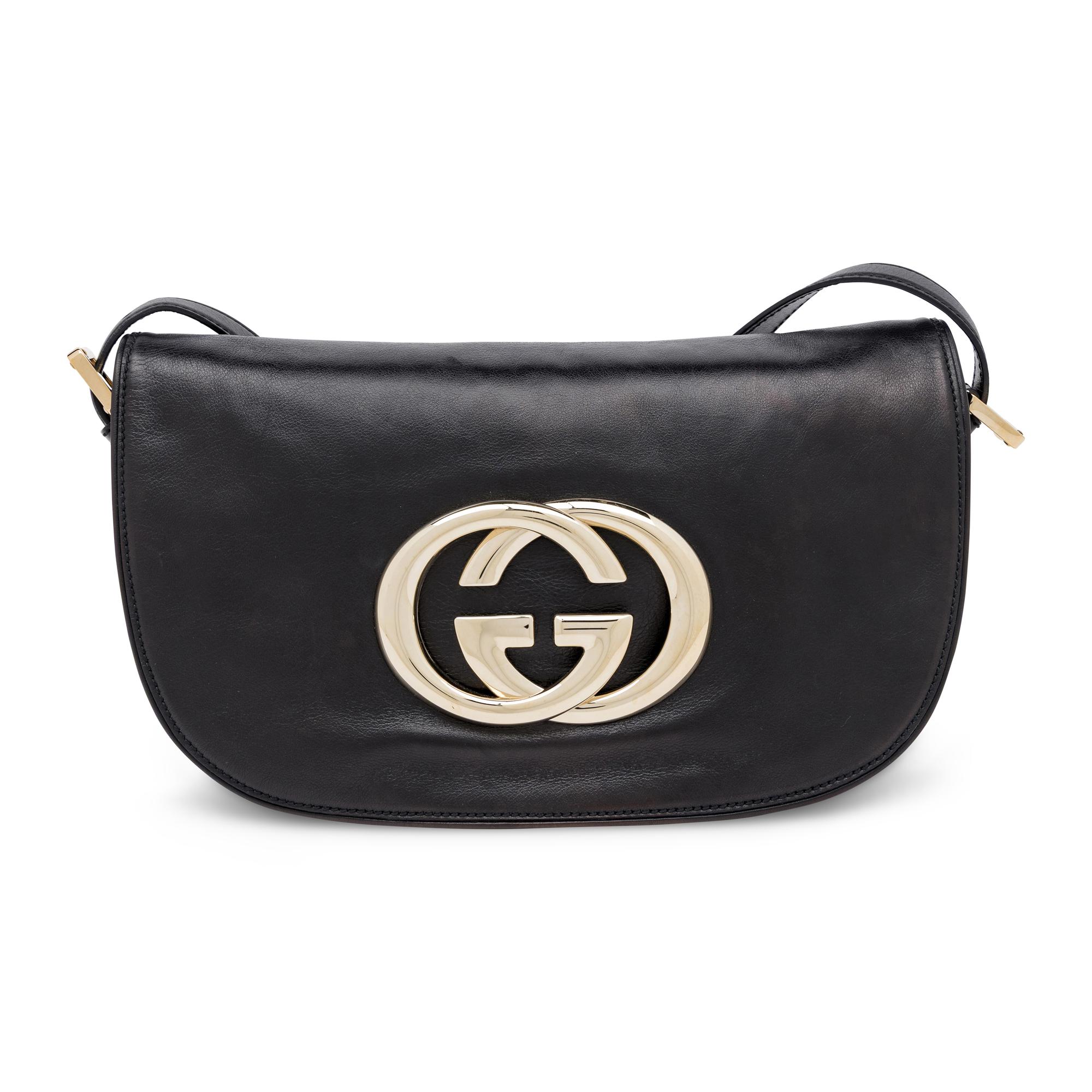 Gucci, Britt Flap Bag in Black Leather