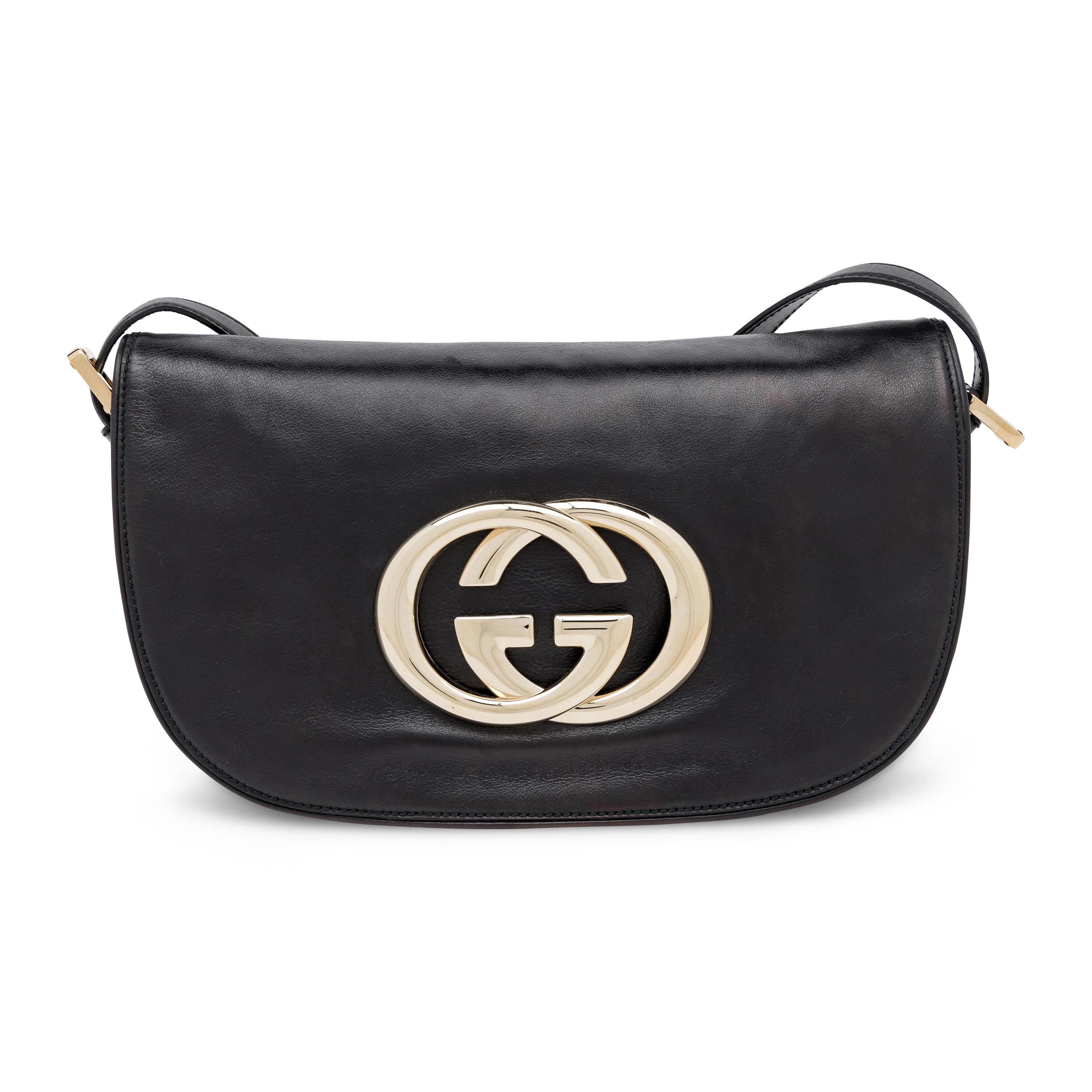 Gucci, Britt Flap Bag in Black Leather