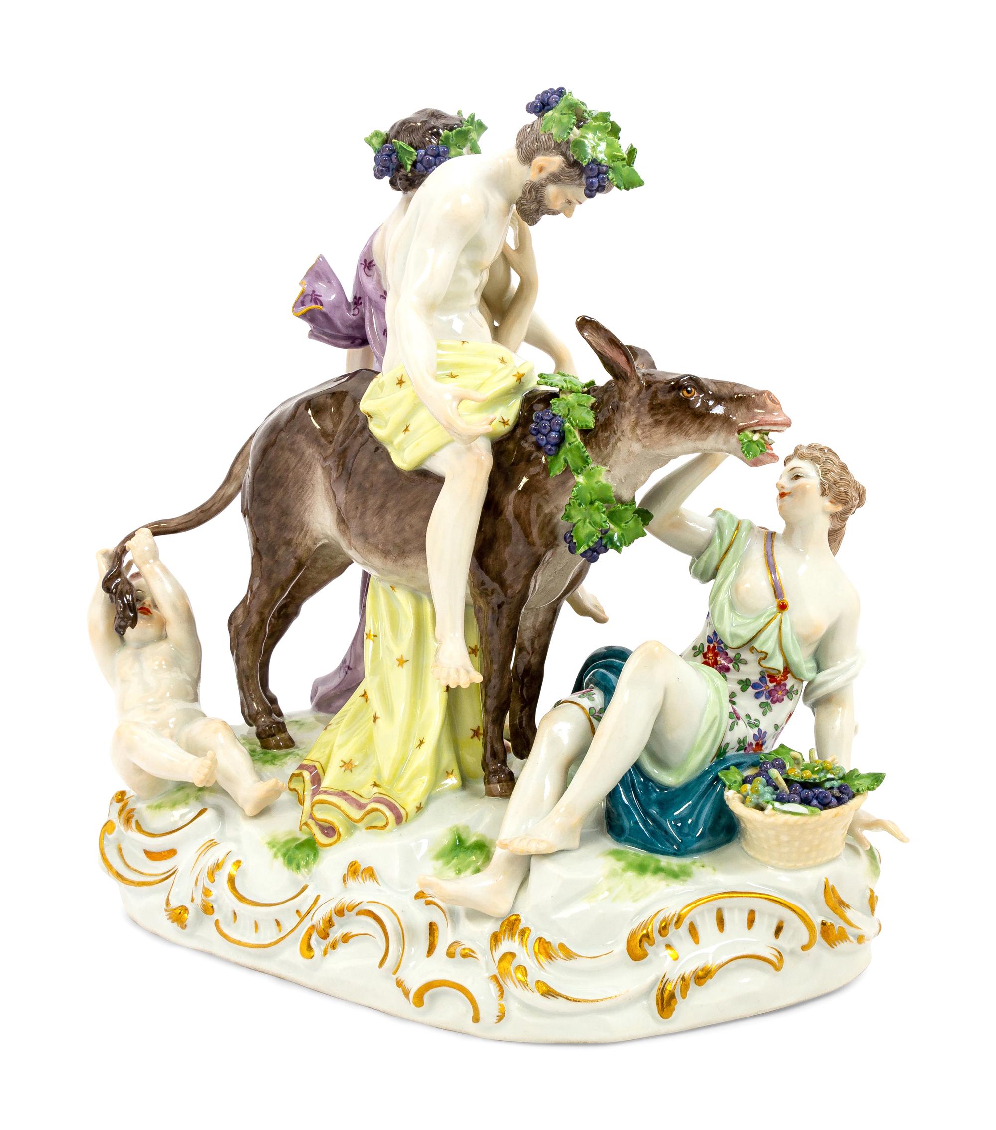 A Meissen Porcelain Bacchus Group