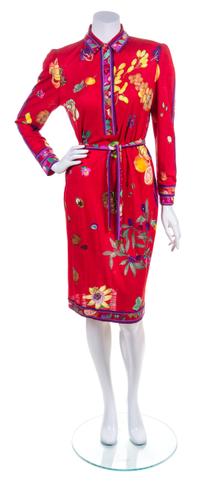 A Leonard Red Floral Dress,