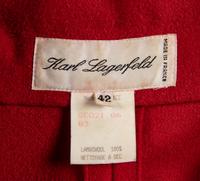Karl Lagerfeld Red Wool Coat, 1980-90s
