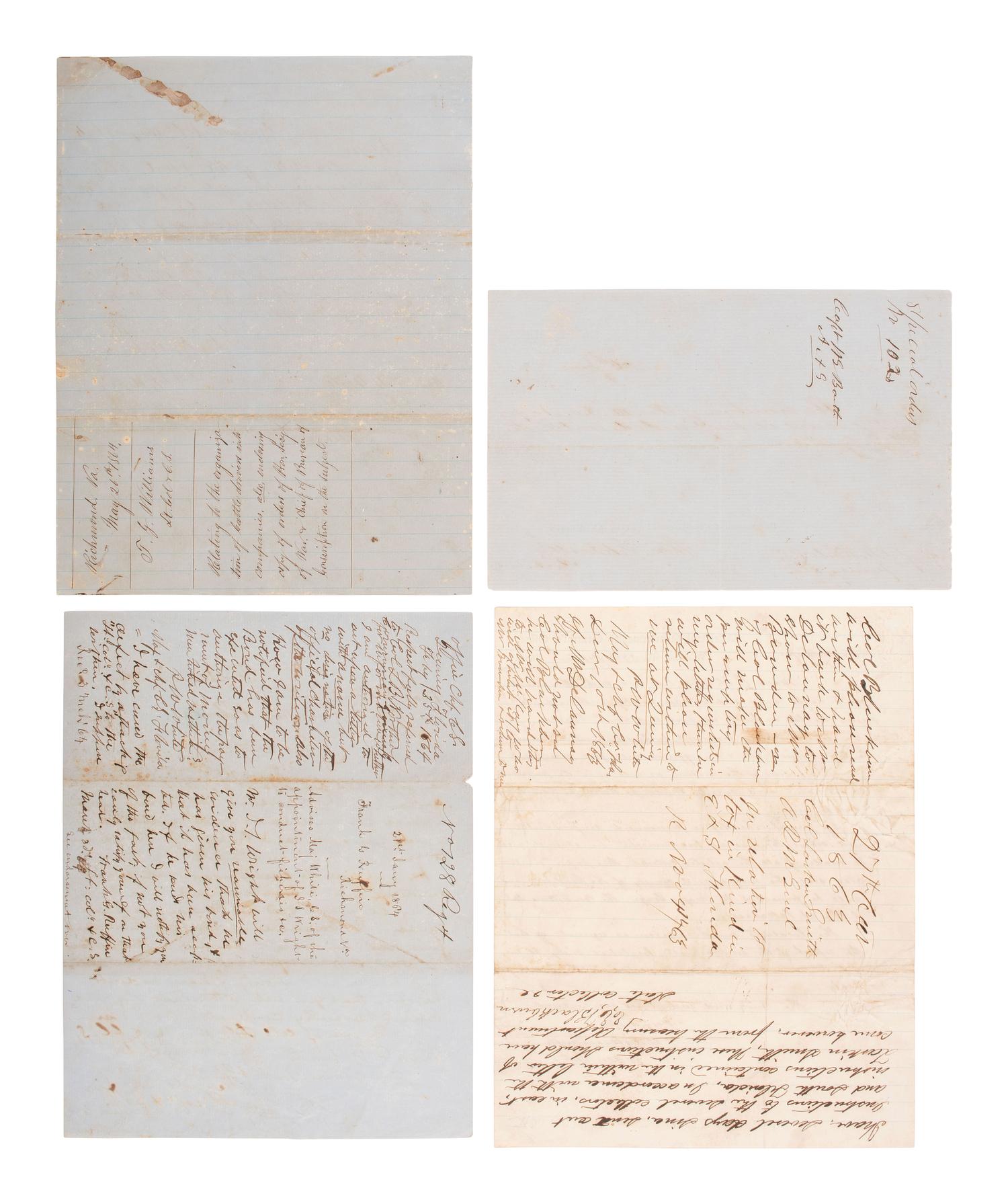 [CIVIL WAR] -- [CONFEDERATE]. A group of 8 documents associated with Major Pleasant W. White (1820-1919), CSA Chief Commissary Officer for Florida.