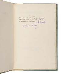 WOOLF, Virginia (1882-1941). On Being Ill . London: Leonard & Virginia Woolf at the Hogarth Press, 1930.