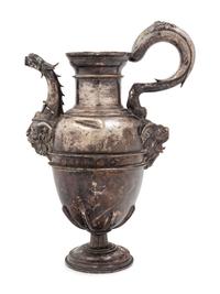 A Continental Silvered Metal Ewer