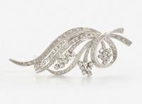 A Platinum and Diamond Brooch
