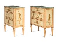 A Pair of Italian Polychrome Decorated Commodini