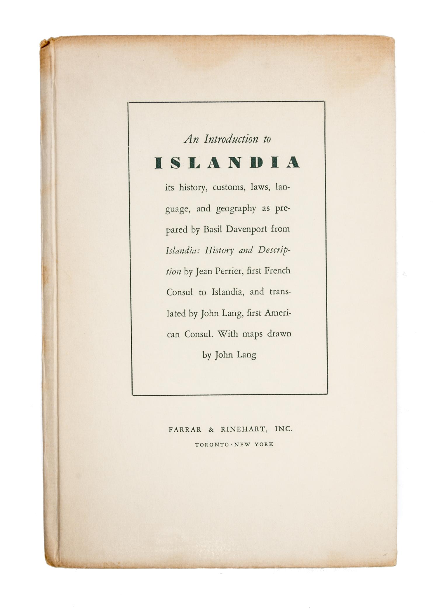 WRIGHT, AUSTIN TAPPAN. Islandia. New York, 1942. With 1 other.
