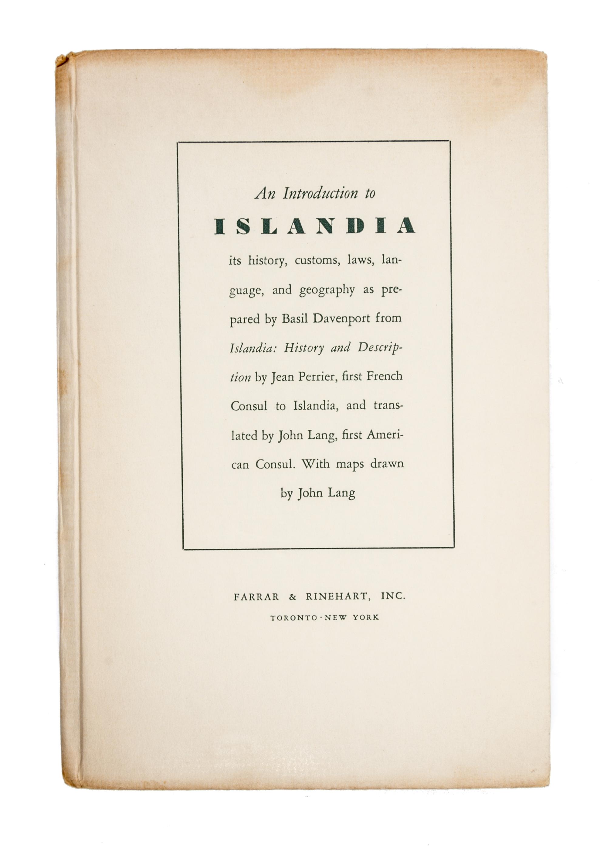 WRIGHT, AUSTIN TAPPAN. Islandia. New York, 1942. With 1 other.