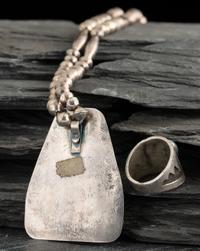 Navajo Silver and Turquosie Necklace and Ring