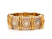 BULGARI, YELLOW GOLD AND DIAMOND BRACELET