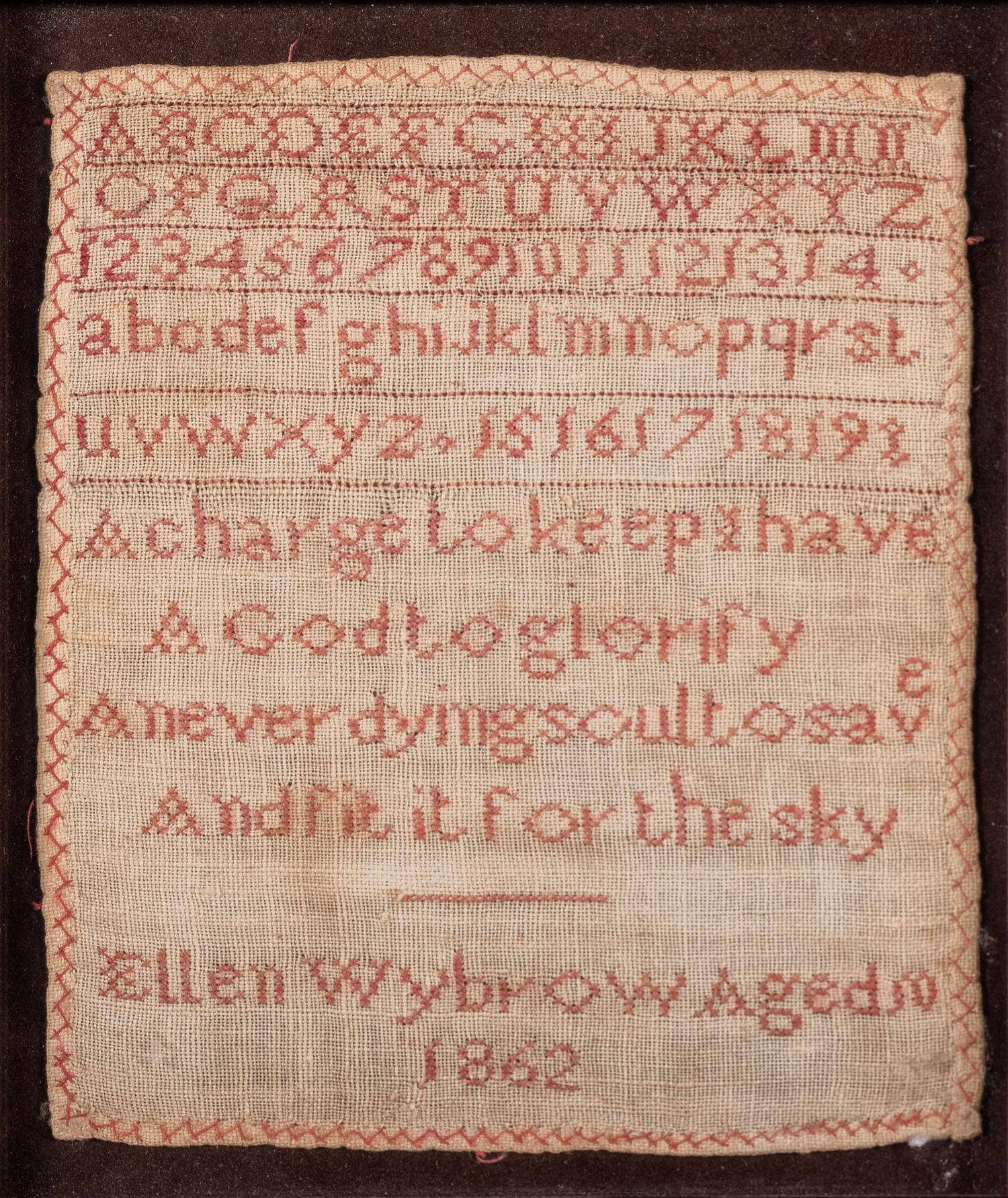 Three Needlework Alphabet Samplers, Including a Rare Apron