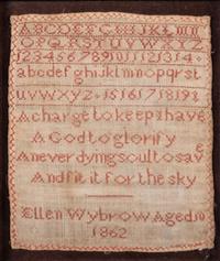Three Needlework Alphabet Samplers, Including a Rare Apron