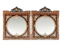 A Pair of Moorish Style Inlaid Mirrors