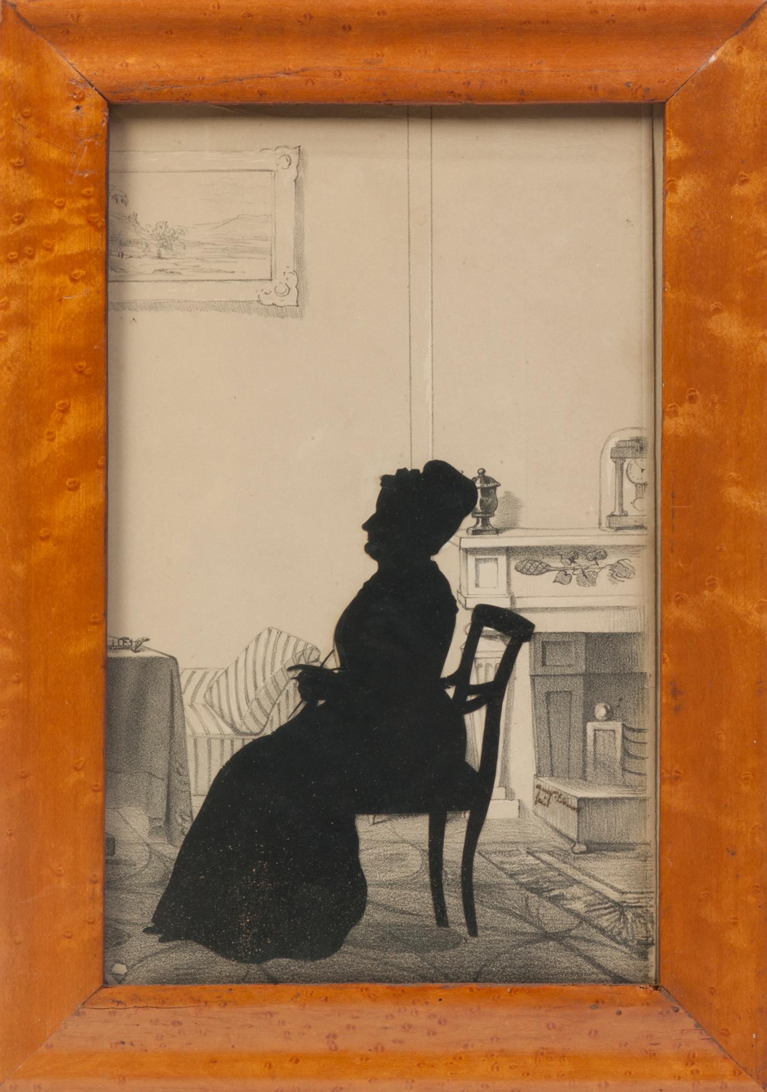 A Full Length Cut and Paste Silhouette, Augustin Edouart (1789-1861), Height of frame 14 x width 10 inches.