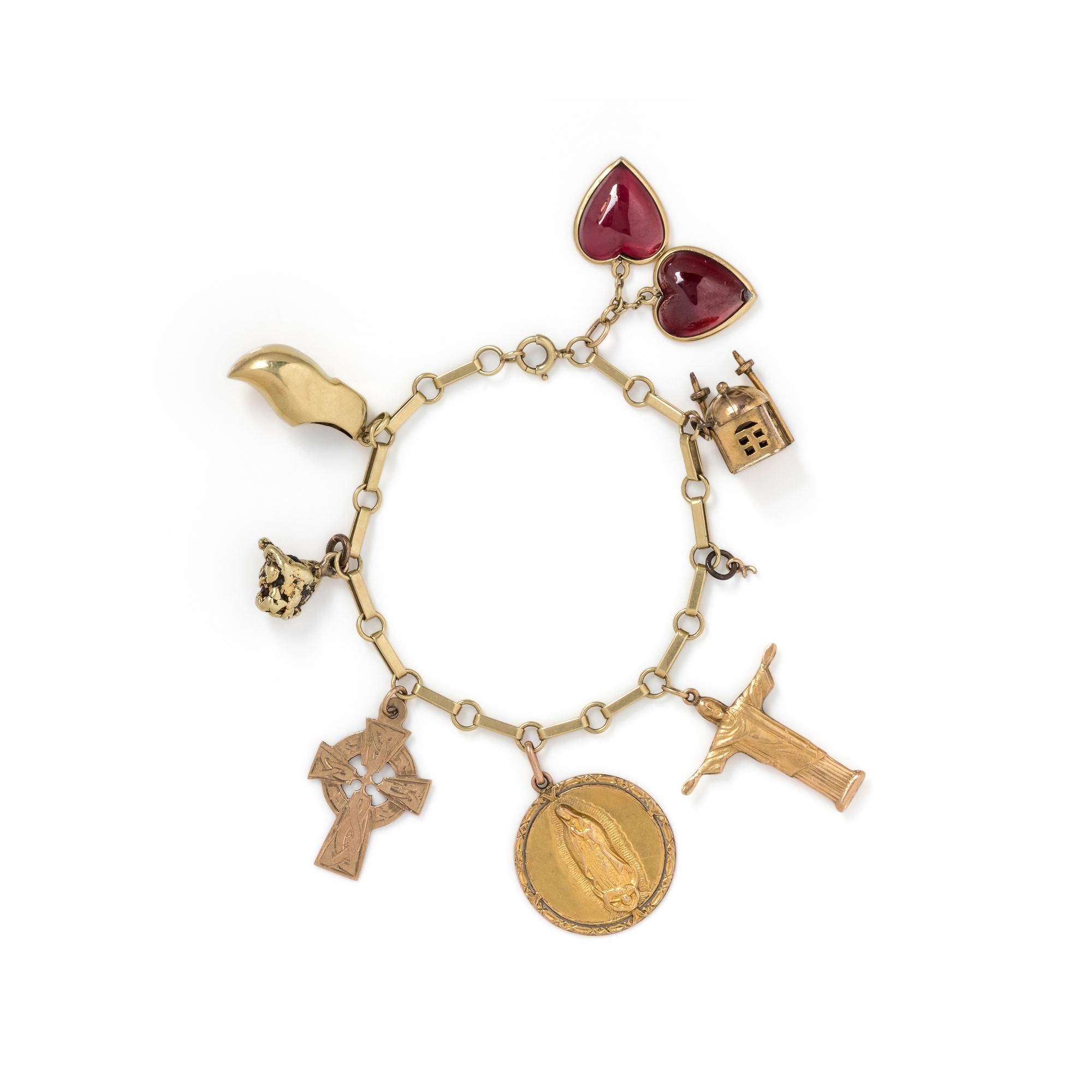 YELLOW GOLD CHARM BRACELET