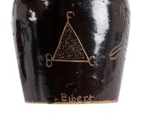 Three Pieces of Ohio Scrafitto-Inscribed Albany Slip Stoneware