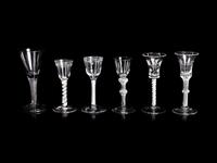 A Collection of English Twist-Stem Wine Glasses