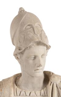 An Italian Carved Marble Bust of Ares