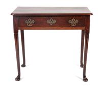 A Queen Anne Oak Writing Table Height 28 x width 31 3/4 x depth 19 inches. — 18TH CENTURY