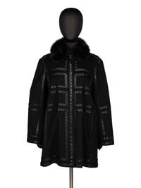 J. Mendel, Cashmere Coat with Leather & Sable Trim