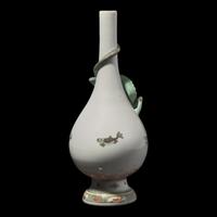 A Chinese Famille Verte Porcelain Bottle Vase, Qing Dynasty 清 五彩贴塑盘龙赏瓶