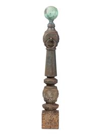 A Cast-Iron Hitching Post with Copper Finial